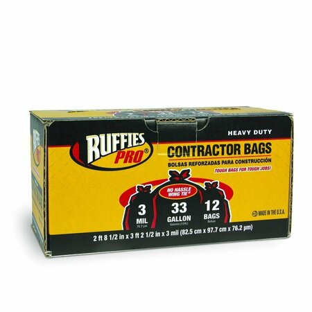 RUFFIES PRO CONTRACTOR BAG BLK 33GAL 1124911